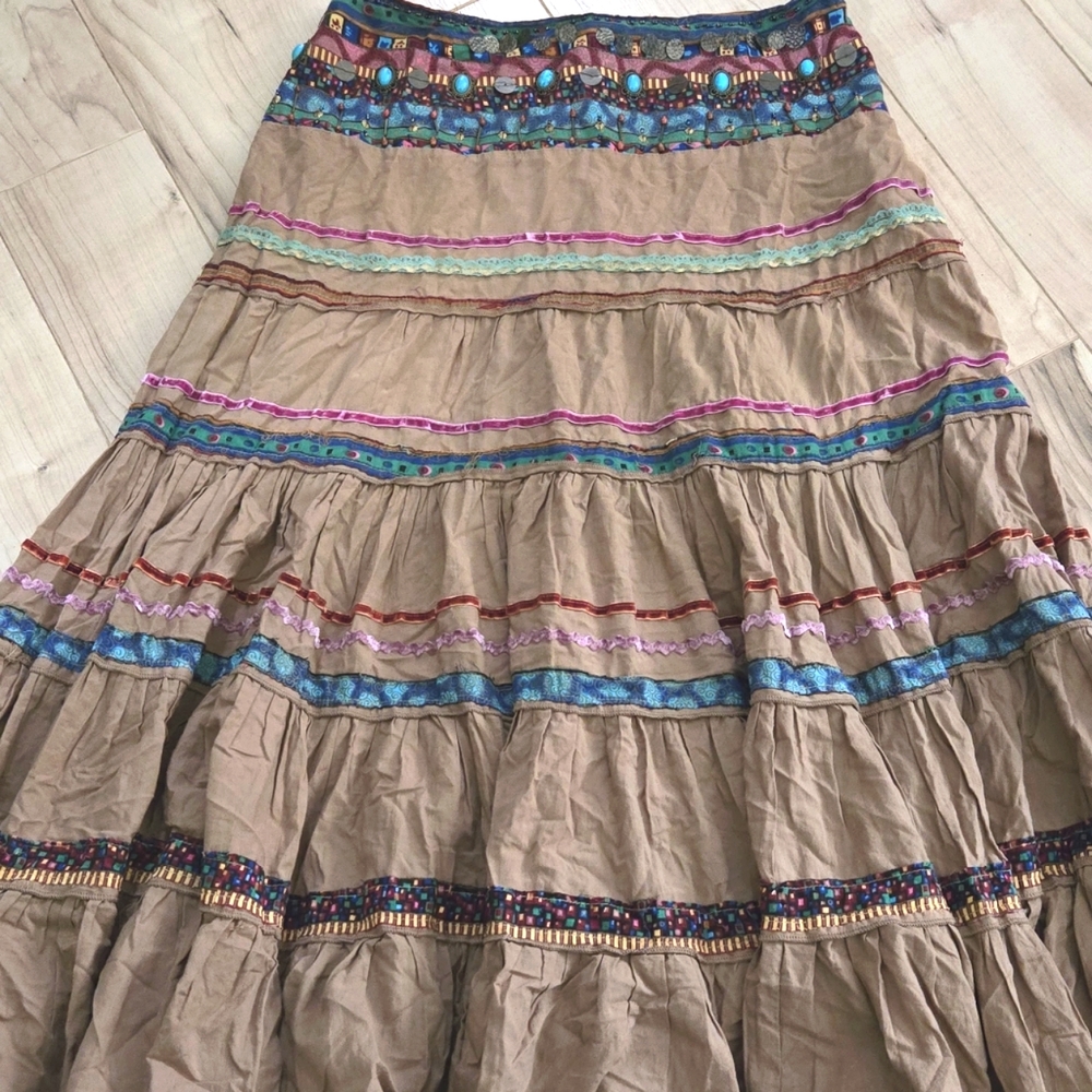 Boho tired skirt with jewls